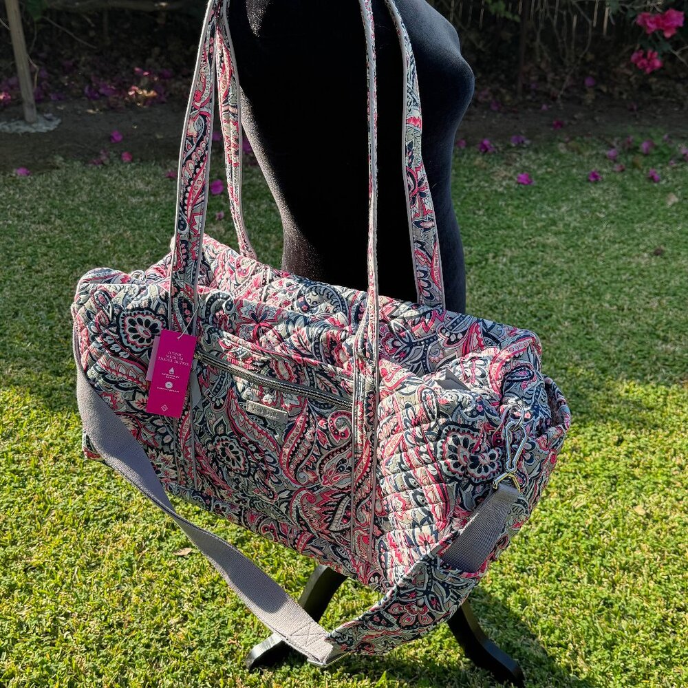 Vera Bradley Iconic Medium Travel Duffel in Gramercy Paisley NWT
